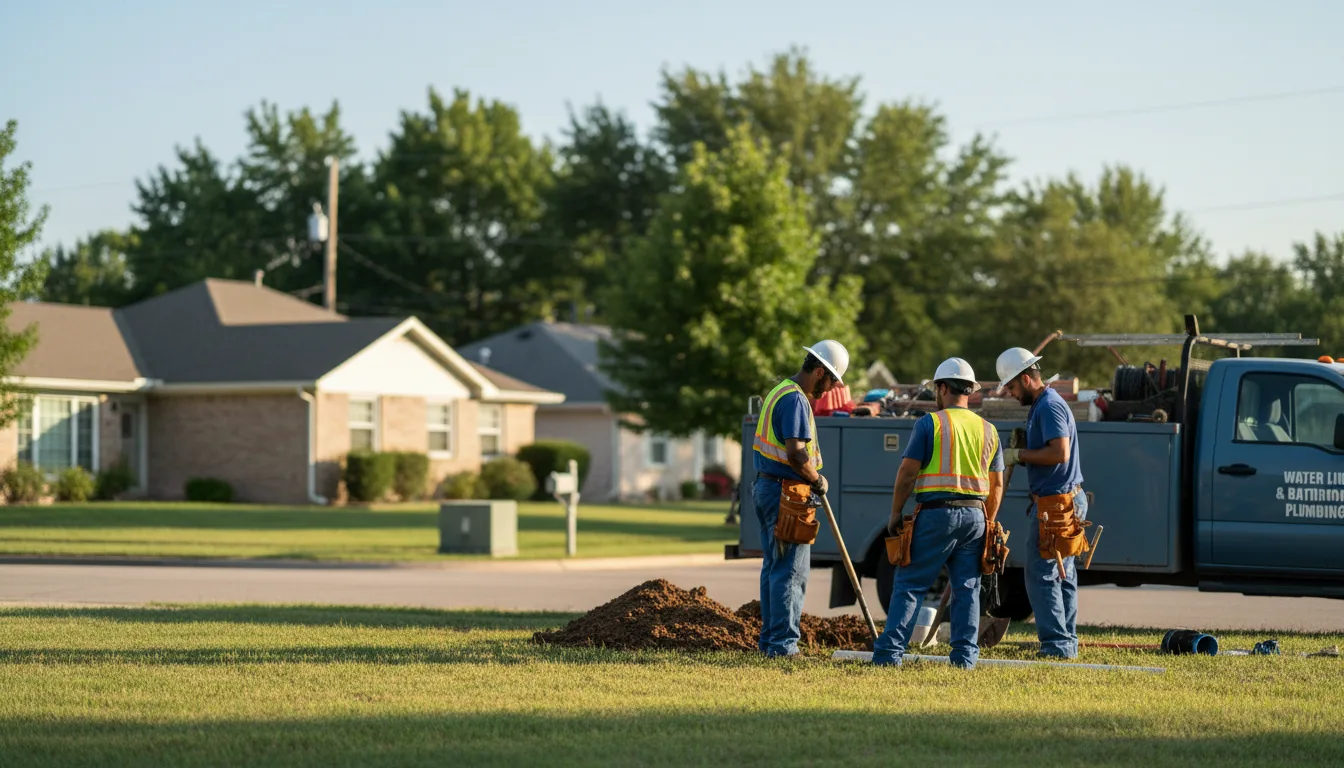 Residential water line and bathroom plumbing service in Larue, TX